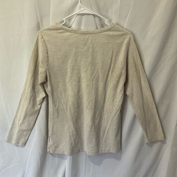Faded Glory Women’s Long Sleeve V-Neck Heather Oatmeal Size Medium 8-10 - Picture 4 of 7